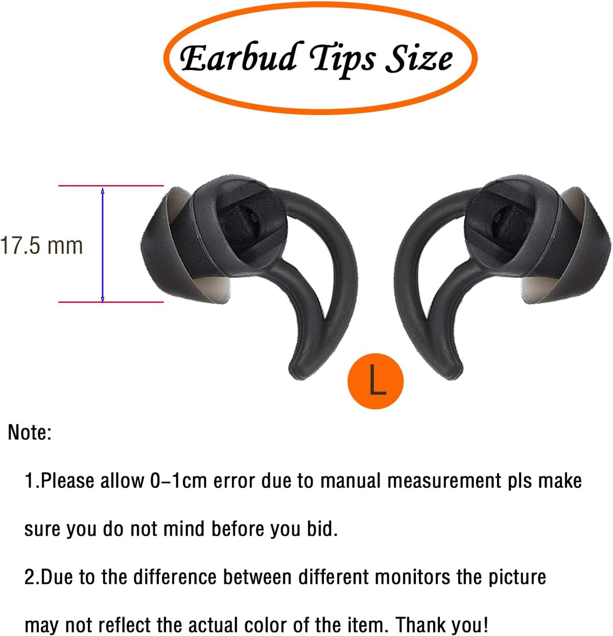 WKYMY large silicone ear tips showing wing design