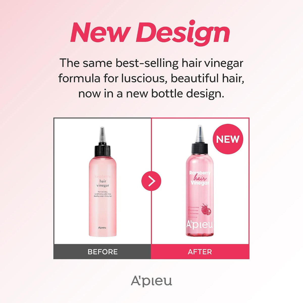 A'Pieu Raspberry Vinegar hair care set for shiny hair