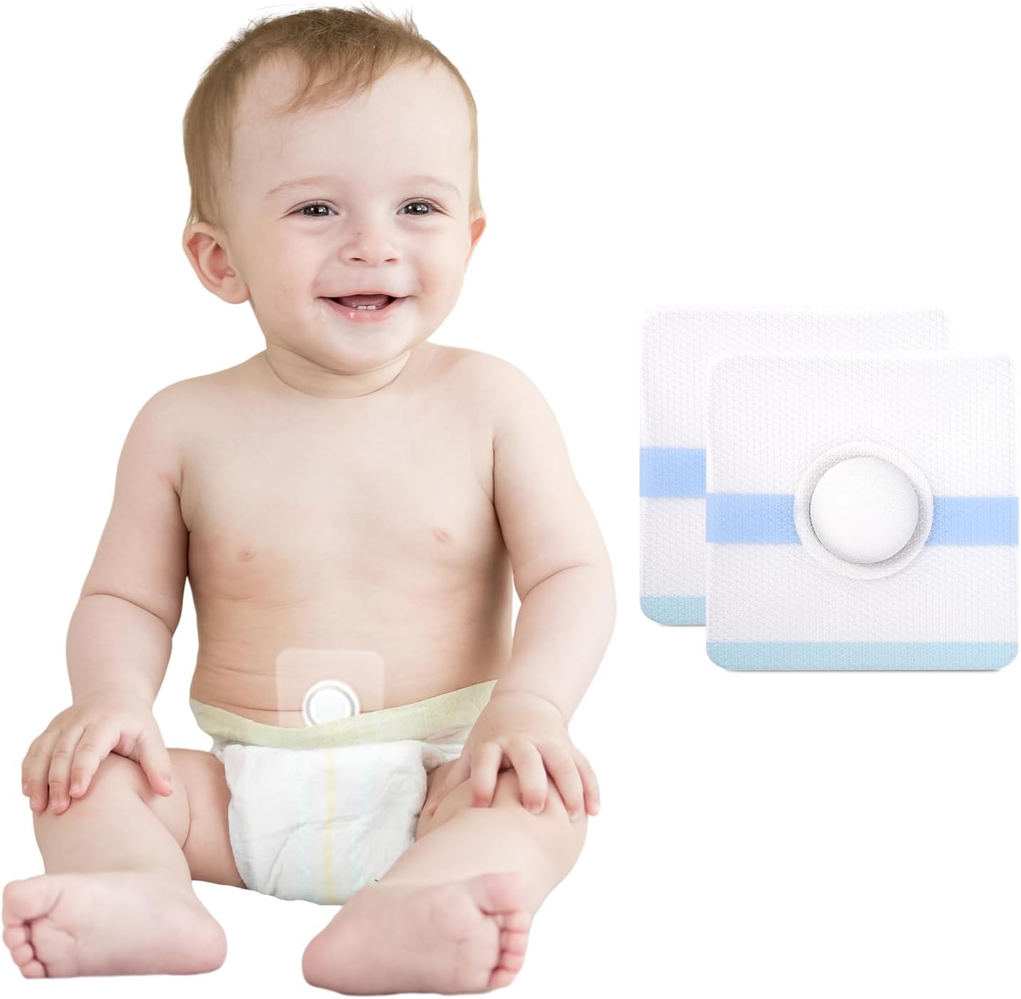 Enluntra baby belly navel patches front view of the 15 piece pack