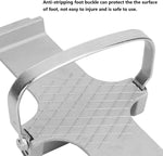 Close-up of the ribbed non-slip foot pedal on the panel lifter.