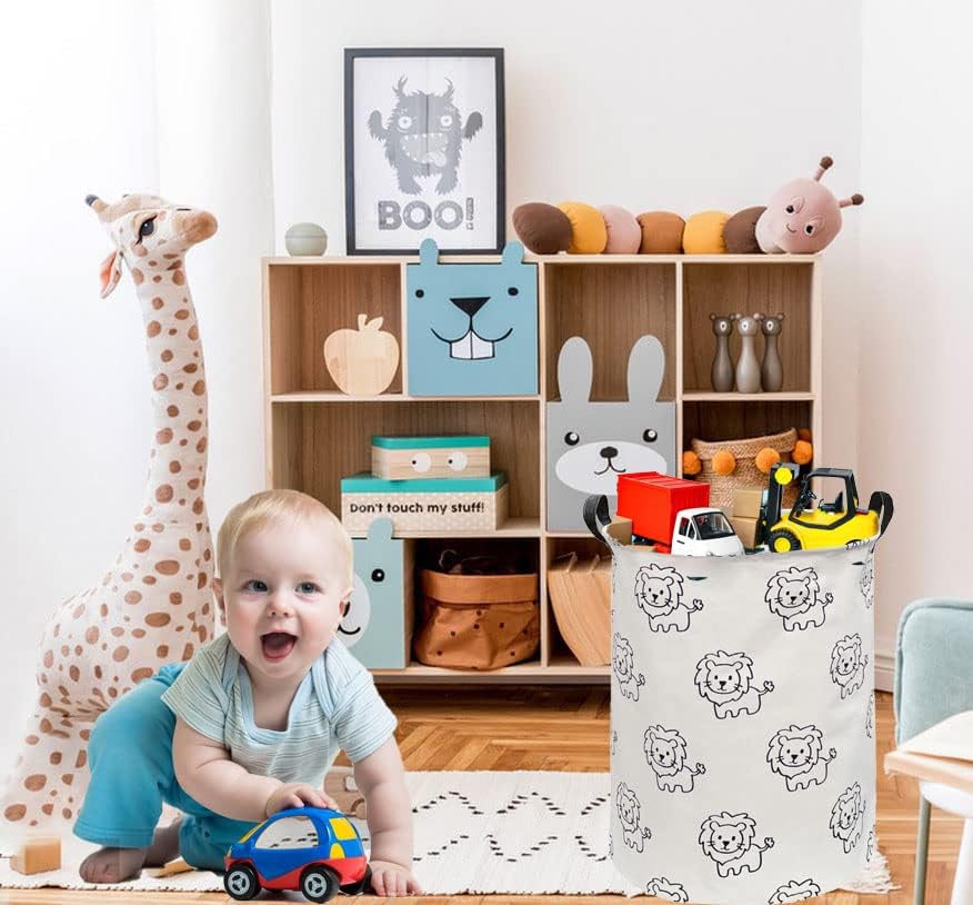Essme collapsible nursery storage basket showing the high-capacity interior for toy organization.