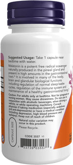 Now Foods Melatonin Extra Strength 100 capsules packaging lifestyle view