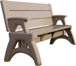 Convert-a-bench outdoor convertible bench front view in adobe
