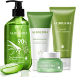Aloderma brand essential aloe clearing set with tea tree oil and clearing gel