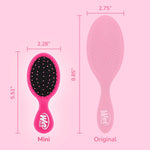 Pink Wet Brush Mini Detangler in travel bag