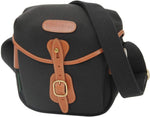 Billingham Hadley Digital camera bag front view with black canvas and tan leather trim