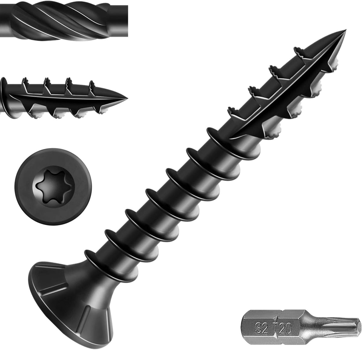 Wensilon #10 * 2-1/4" Deck Screws, (180pcs) 2 lbs.Exterior Wood Screws, Rust Resistant epoxy Coated, Bronze, T25 Star Bit - Image 14