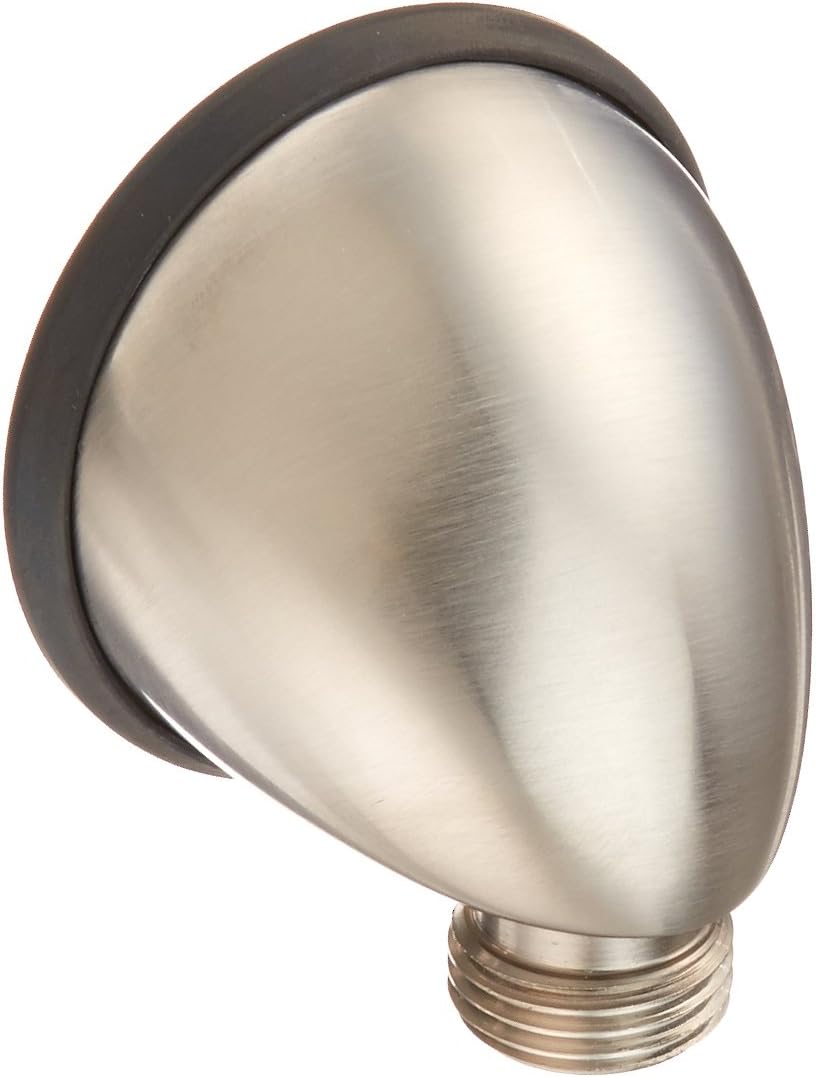 Delta wall supply elbow front view stainless steel finish