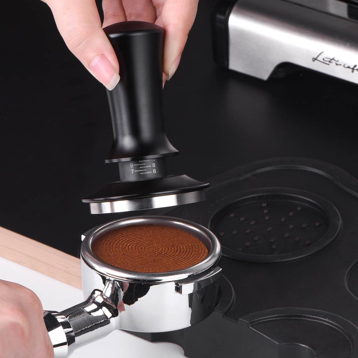 Attsky portafilter tamper ergonomic handle design