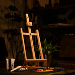 Meeden artist easel set up on a workspace table