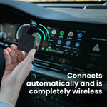 AAWireless car adapter plugged into vehicle dashboard port
