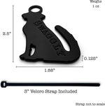 Swaggly funny dog shaped waste bag dispenser showing the velcro strap attachment
