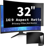 DEJIMAX 32 Inch Curved Computer Privacy Screen Filter showing front view blackout protection