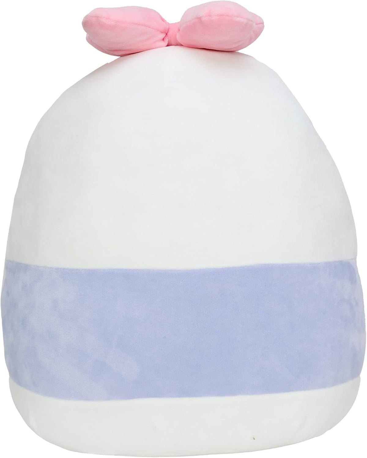 Squishmallows 14 Inch Daisy Duck plush showing signature pink bow
