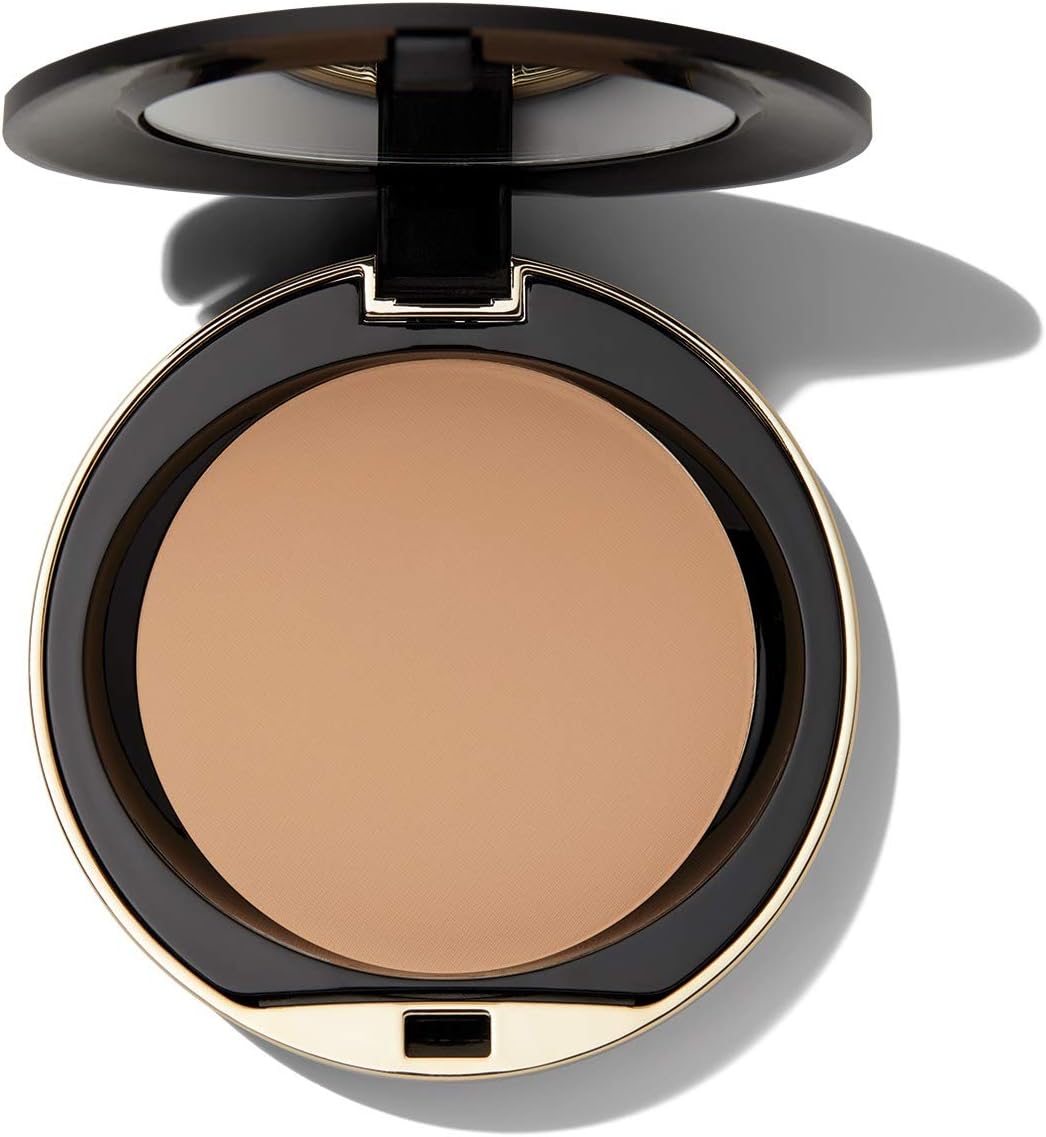 Milani Shine Proof Powder open compact showing pressed beige powder