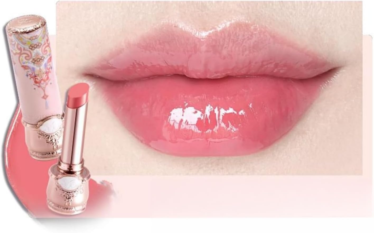 Flower Knows Butterfly Cloud Collar Glossy Lipstick front view in ornate packaging