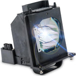 iQubay 915B403001 Mitsubishi replacement lamp assembly front view showing the glass bulb and black casing.