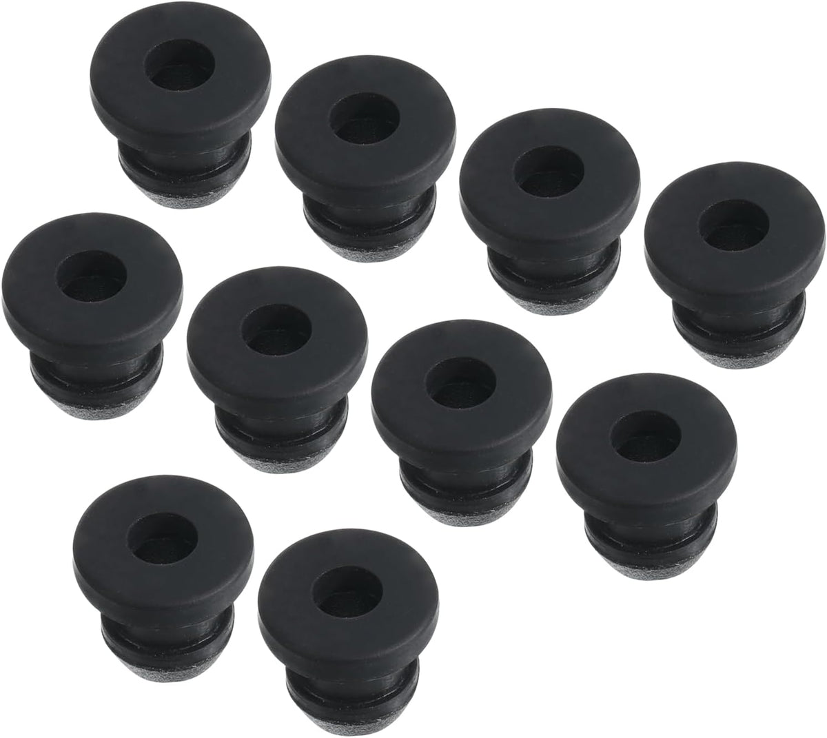 Meccanixity snap rubber grommet front view showing black silicone finish