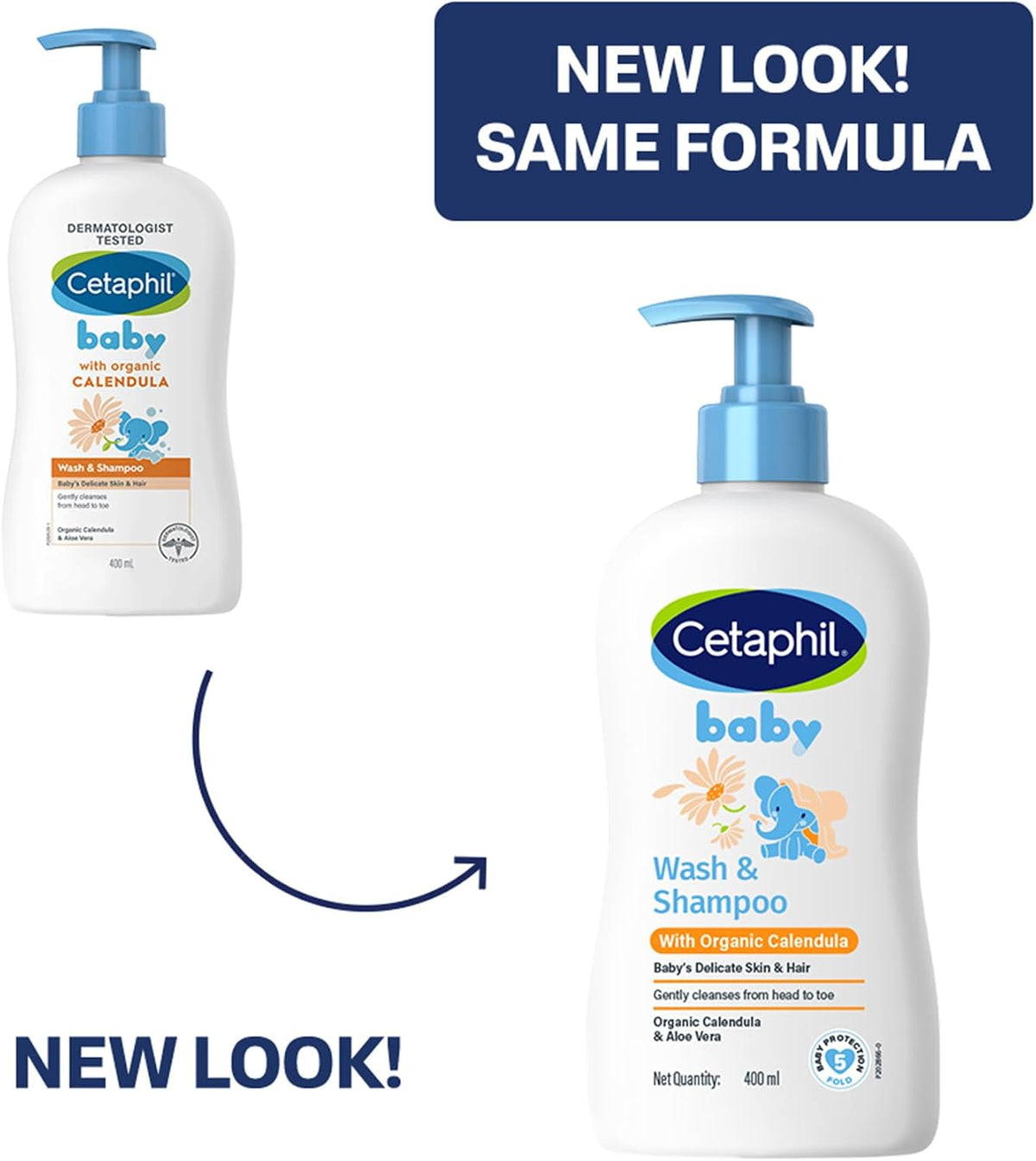 Cetaphil baby shampoo organic calendula label details