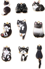Assorted black kitten charms for jewelry making