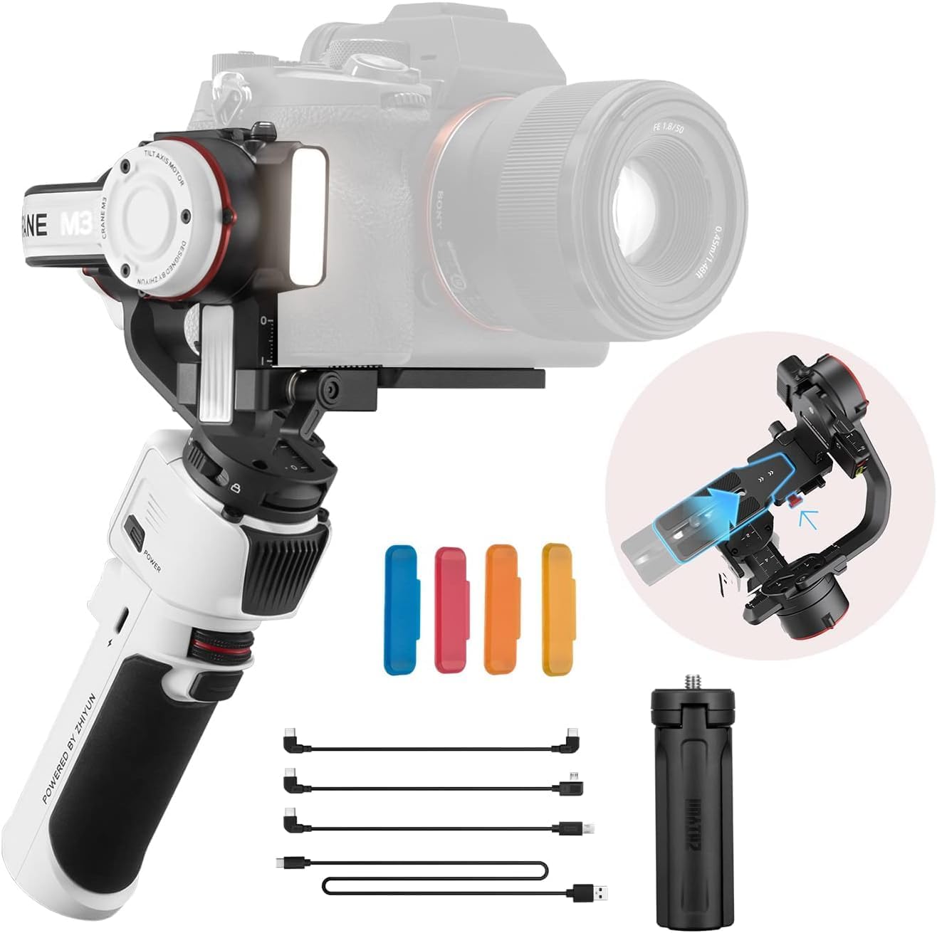 Zhiyun Crane M3 3-axis handheld gimbal stabilizer front view