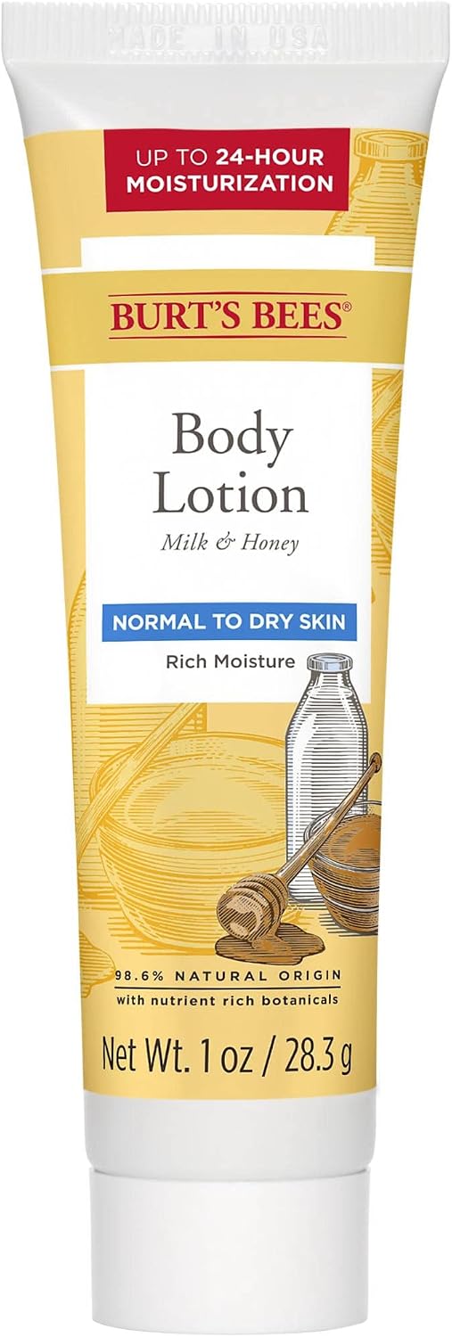 Burt's Bees milk and honey body lotion front view bottle