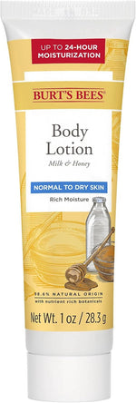 Burt's Bees milk and honey body lotion front view bottle