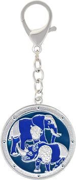 Fengshuibringluck rhino and elephant keychain front view protective amulet