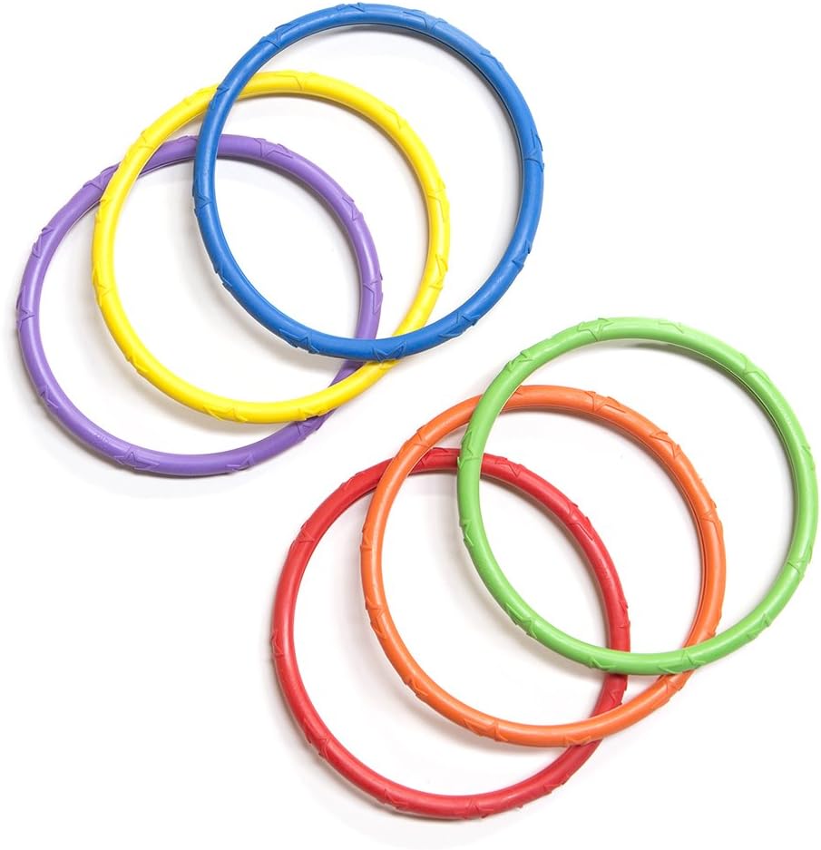 Banzai Spring And Summer Toys Pool Time Dive Rings front view of the six piece packaging.