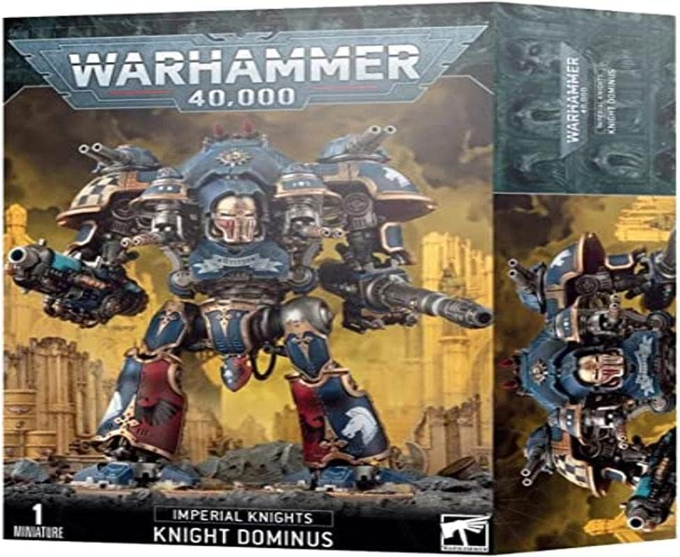Games Workshop Warhammer 40000 Imperial Knights Knight Dominus front view miniature hobby box