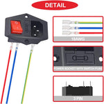 MKBKLLJY 3-pack power socket module with extension cables