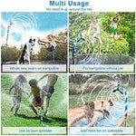 Vantic Trampoline Sprinkler demonstrating leak proof garden hose attachment using solid brass fittings.