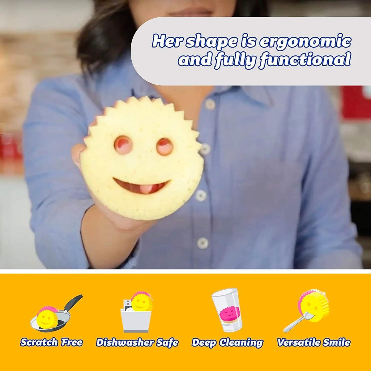 Scrub Daddy Scrub Mommy soft ResoFoam side close up
