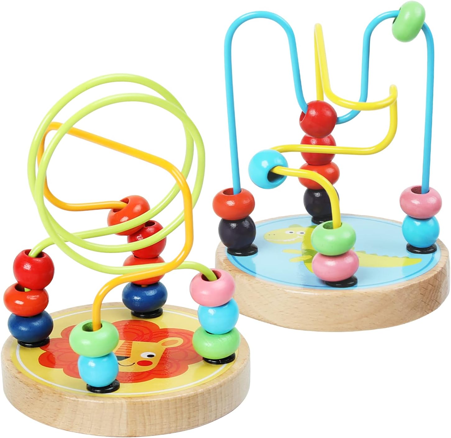 ToysAgaram wooden bead maze toy front view showing colorful roller coaster tracks and beads