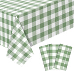 NatNarr Sage Green Gingham Tablecloth 3 Pack front view