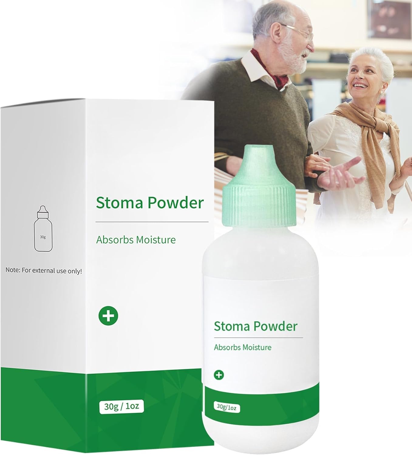 ZnnaYoha Medical Stoma Powder Ostomy Skin Care Powder, Protects Skin Barrier Powder Stoma Powder, 1Oz (1 Bottle) - Image 1