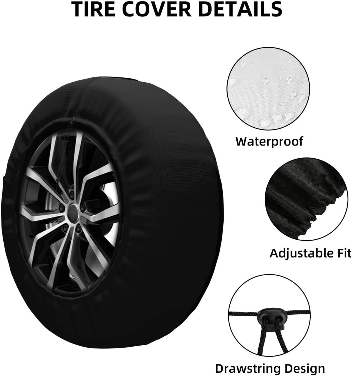 Qauirfe polyester fiber tire dust cover silver coating side profile