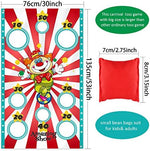 Children playing with Blulu circus themed carnival toss game outdoors