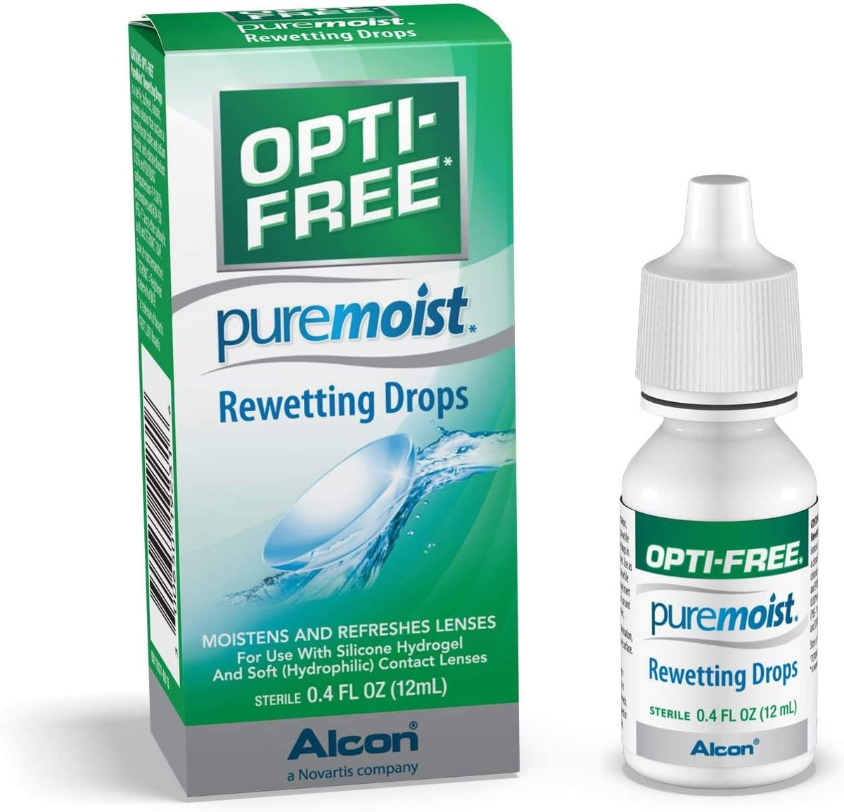 Alcon Opti-Free PureMoist Rewetting Drops front view bottle pack