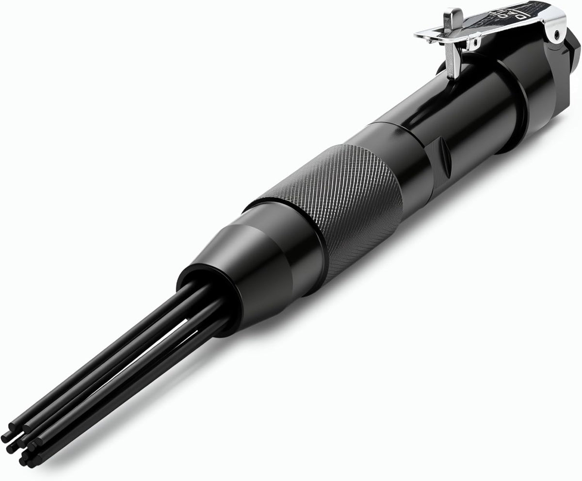 Adium air powered needle scaler front view for rust removal
