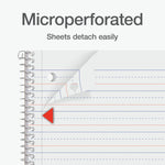 Oxford primary notebook showing perforated 3-hole punched paper