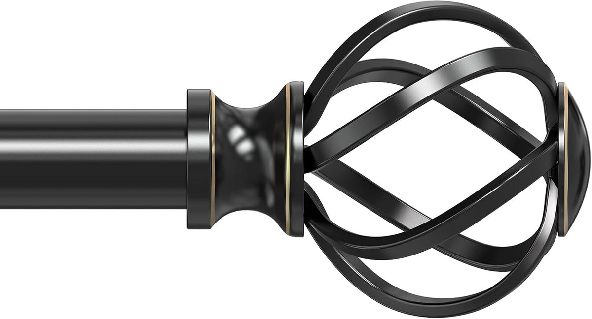 VOIIY Silver Curtain Rod 30-42 Inch, Adjustable Curtain Rods for Windows | 3/4 Inch Decorative Window Treatment Rods, Heavy Duty Metal Drapery Rod with Twisted Cage Finials for Bedroom - Image 10