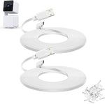YEAOI 2-Pack 30 Feet Extension Cable for WYZE Cam Pan V3 front view showing two coiled white flat cords and wire clips.