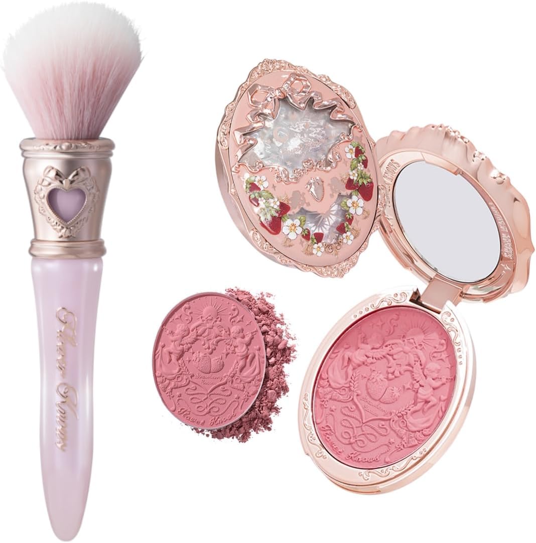 Flower Knows Strawberry Rococo Embossed Blush+Bunny Garden Blush Brush - Image 1