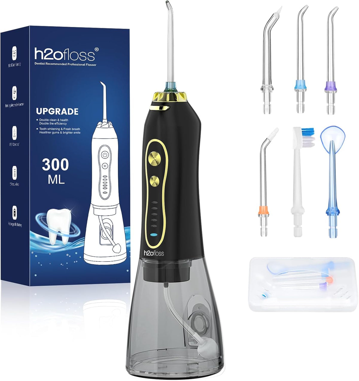 Water Dental Flosser Teeth Pick, H2ofloss Cordless Portable Oral Irrigator 300ML Rechargeable Travel Irrigation Cleaner IPX7 Waterproof WaterFlosser for Home Travel Lavender - Image 10