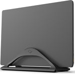 HumanCentric vertical laptop stand matte black front view desk organizer