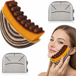 Xfopz Lymphatic Contour Face Brush front view showing ergonomic wood finish design