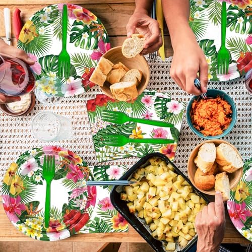 Merriva Hawaiian theme tableware set for summer BBQ