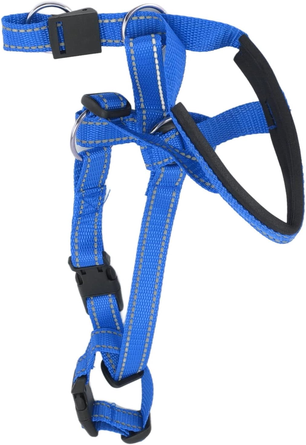 Gavigain Asixxsix adjustable dog muzzle front view in blue nylon