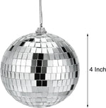 Set of nine silver disco balls arranged together
